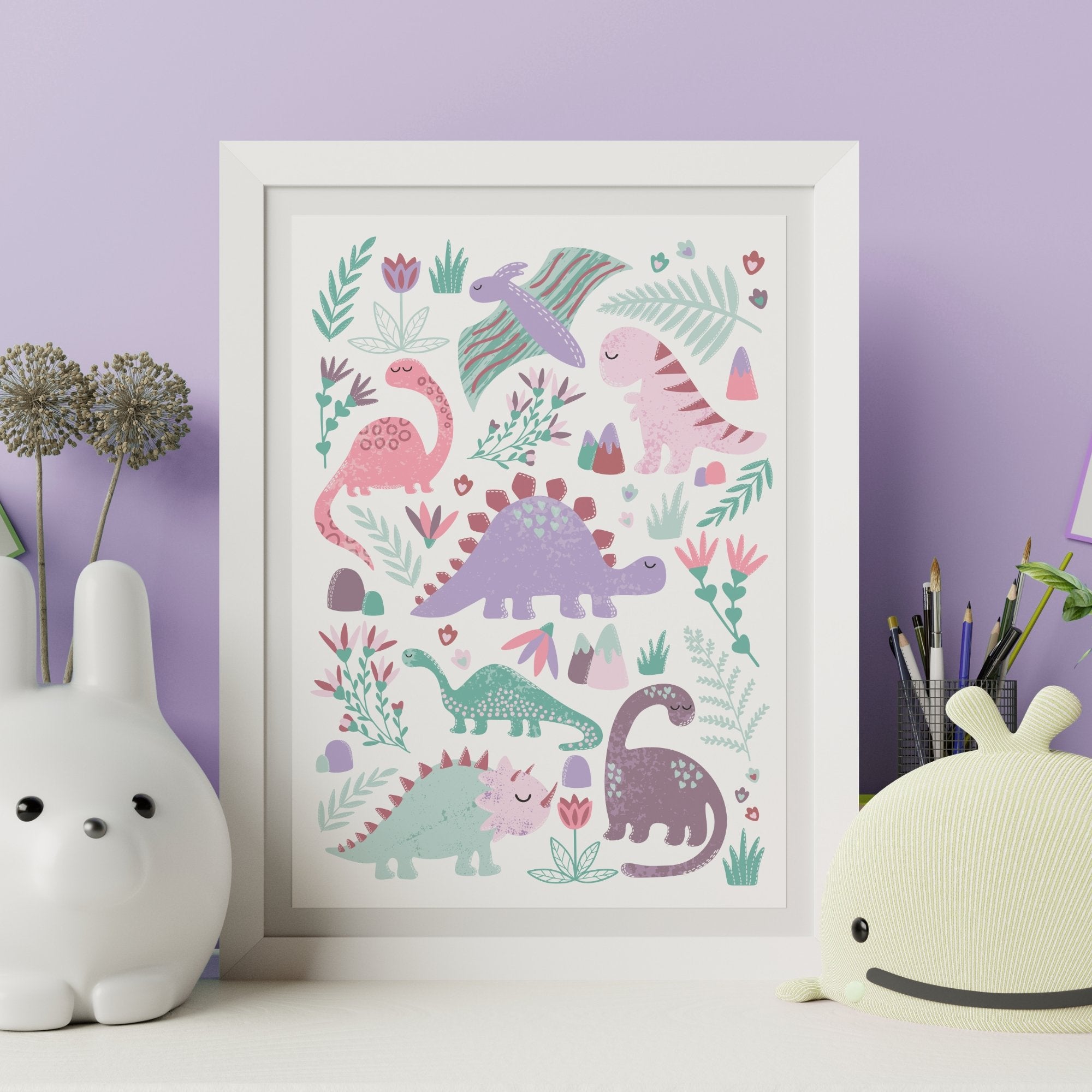 Colourful Dinosaur Prints - Dolly and Fred Designs