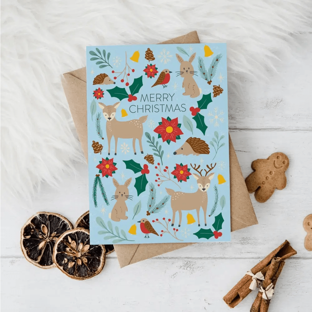 A5 Cute Woodland Christmas Card - Dolly and Fred Designs