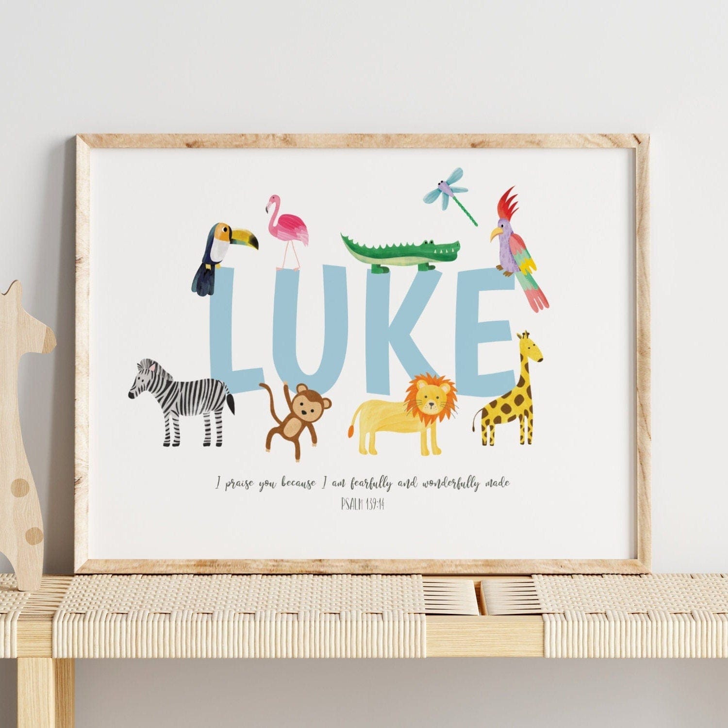 Bible Verse Safari Nursery Print - Dolly and Fred Designs