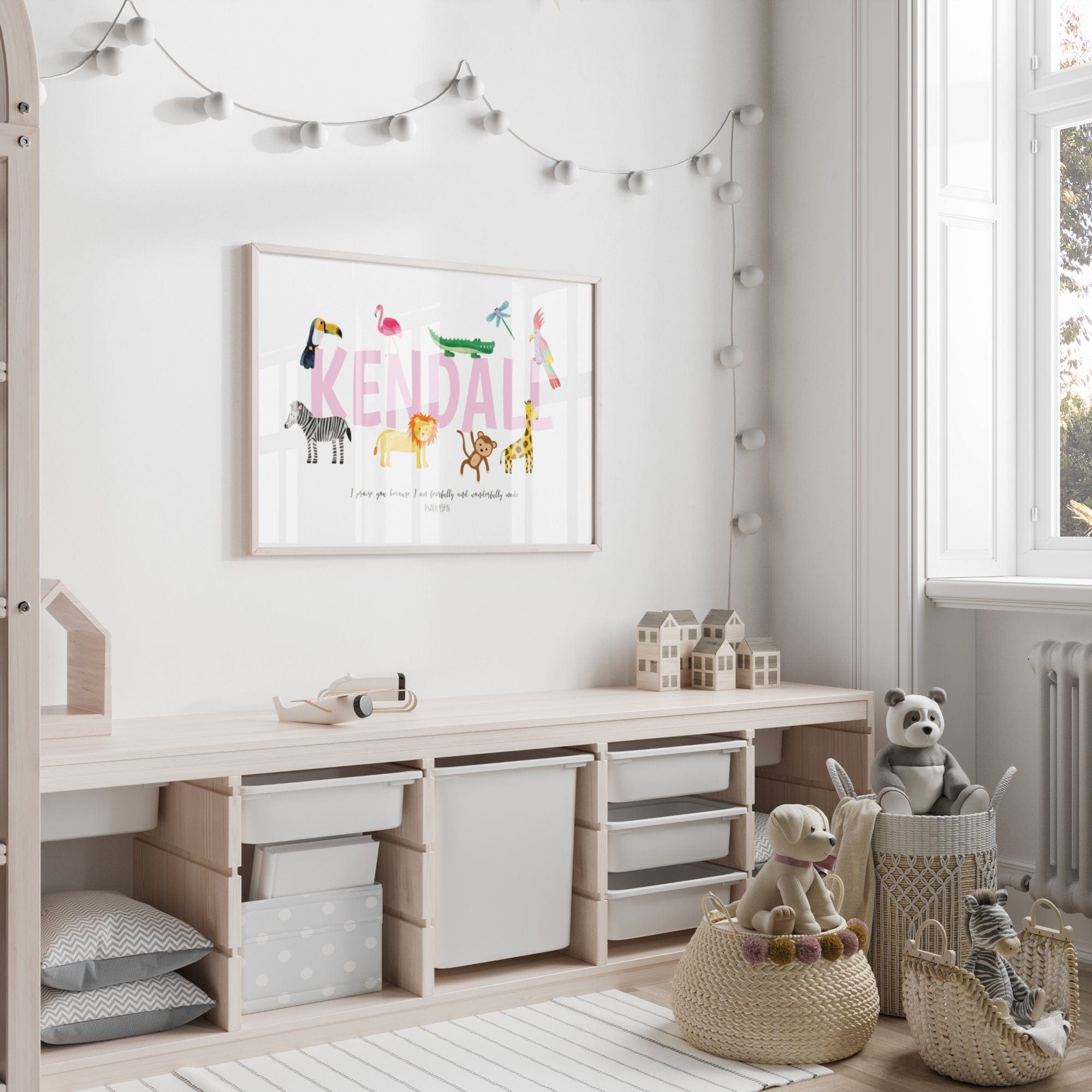 Bible Verse Safari Nursery Print - Dolly and Fred Designs