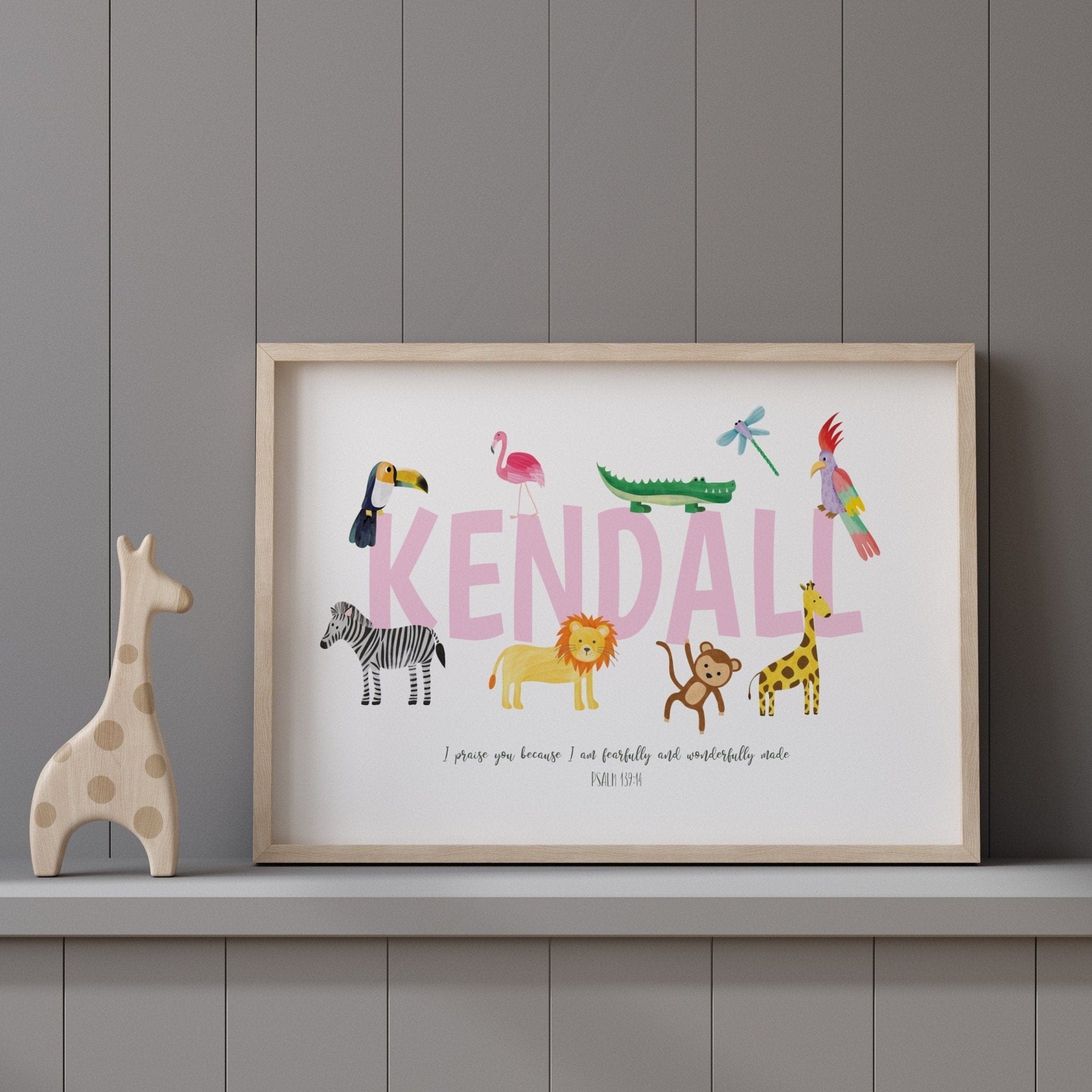 Bible Verse Safari Nursery Print - Dolly and Fred Designs