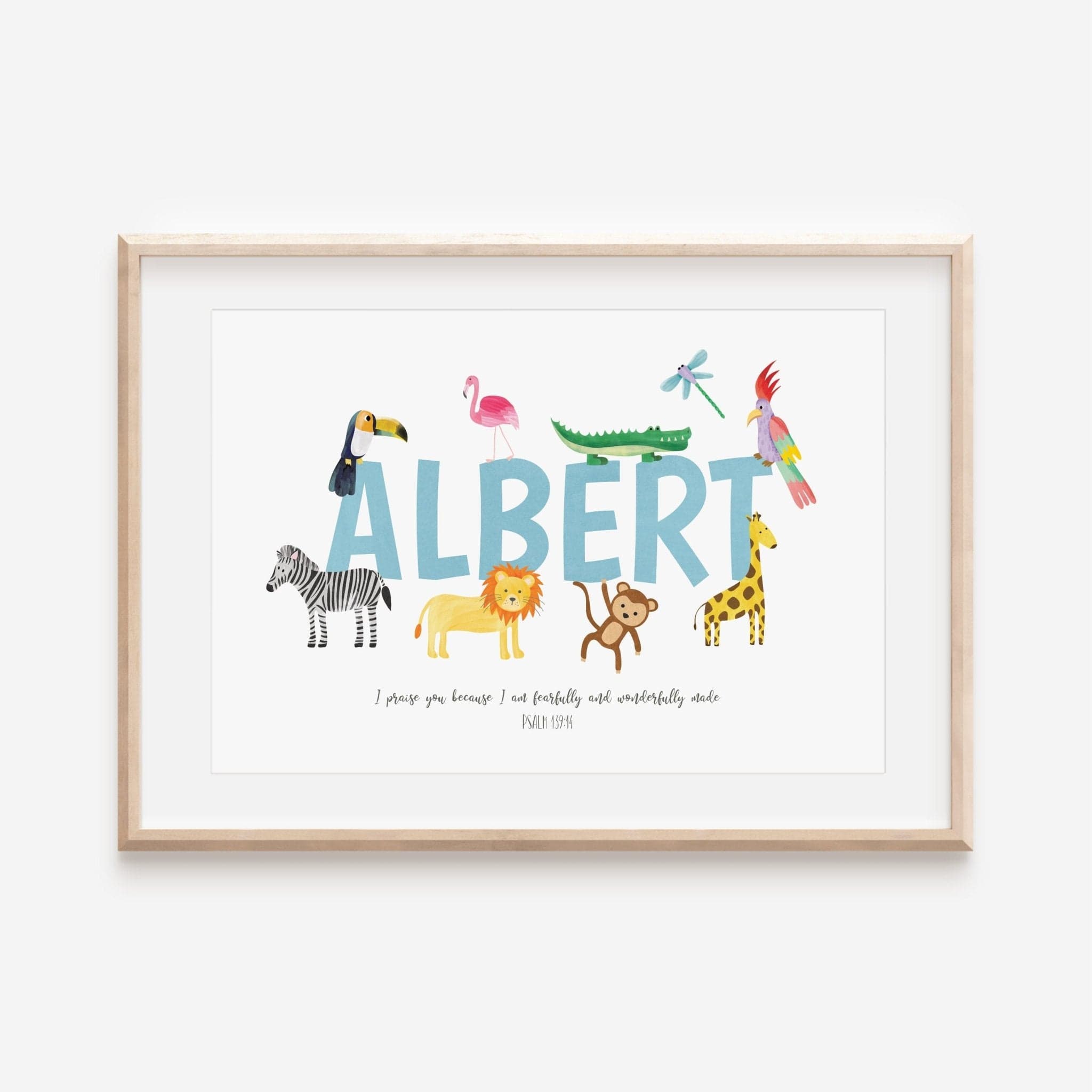 Bible Verse Safari Nursery Print - Dolly and Fred Designs