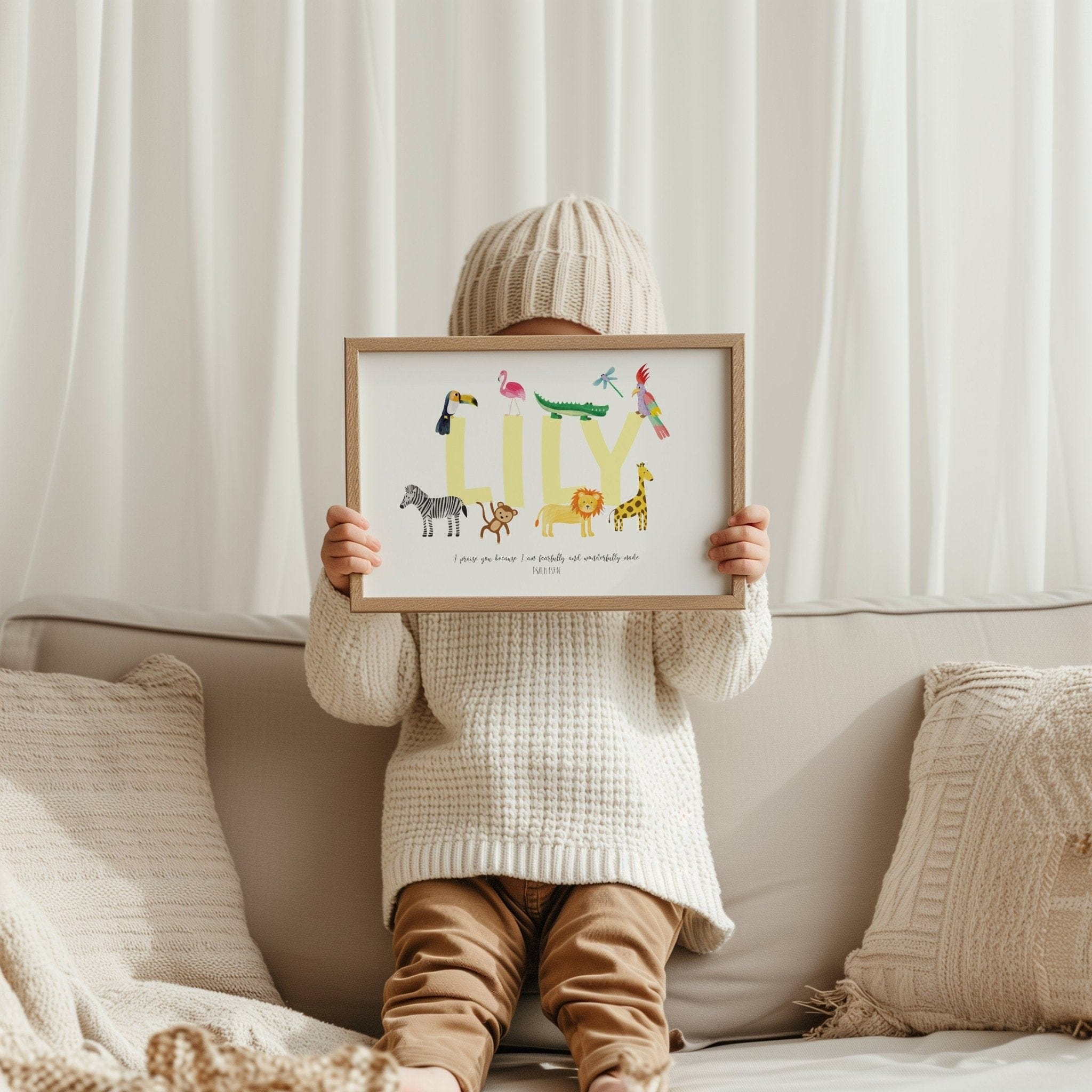 Bible Verse Safari Nursery Print - Dolly and Fred Designs