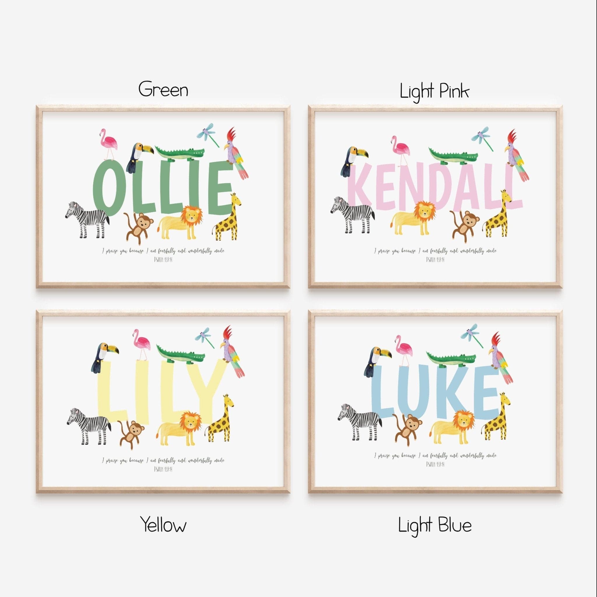 Bible Verse Safari Nursery Print - Dolly and Fred Designs