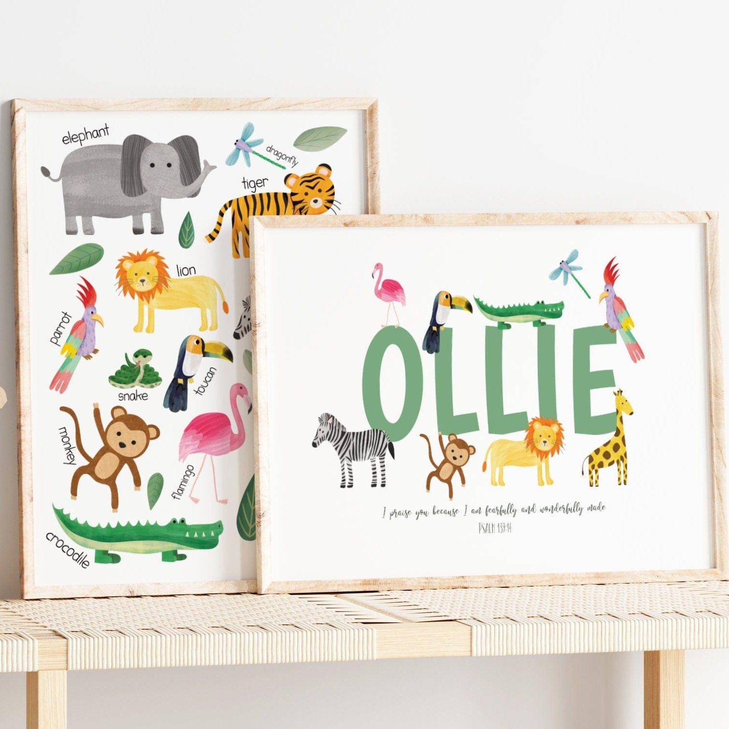 Bible Verse Safari Nursery Print - Dolly and Fred Designs