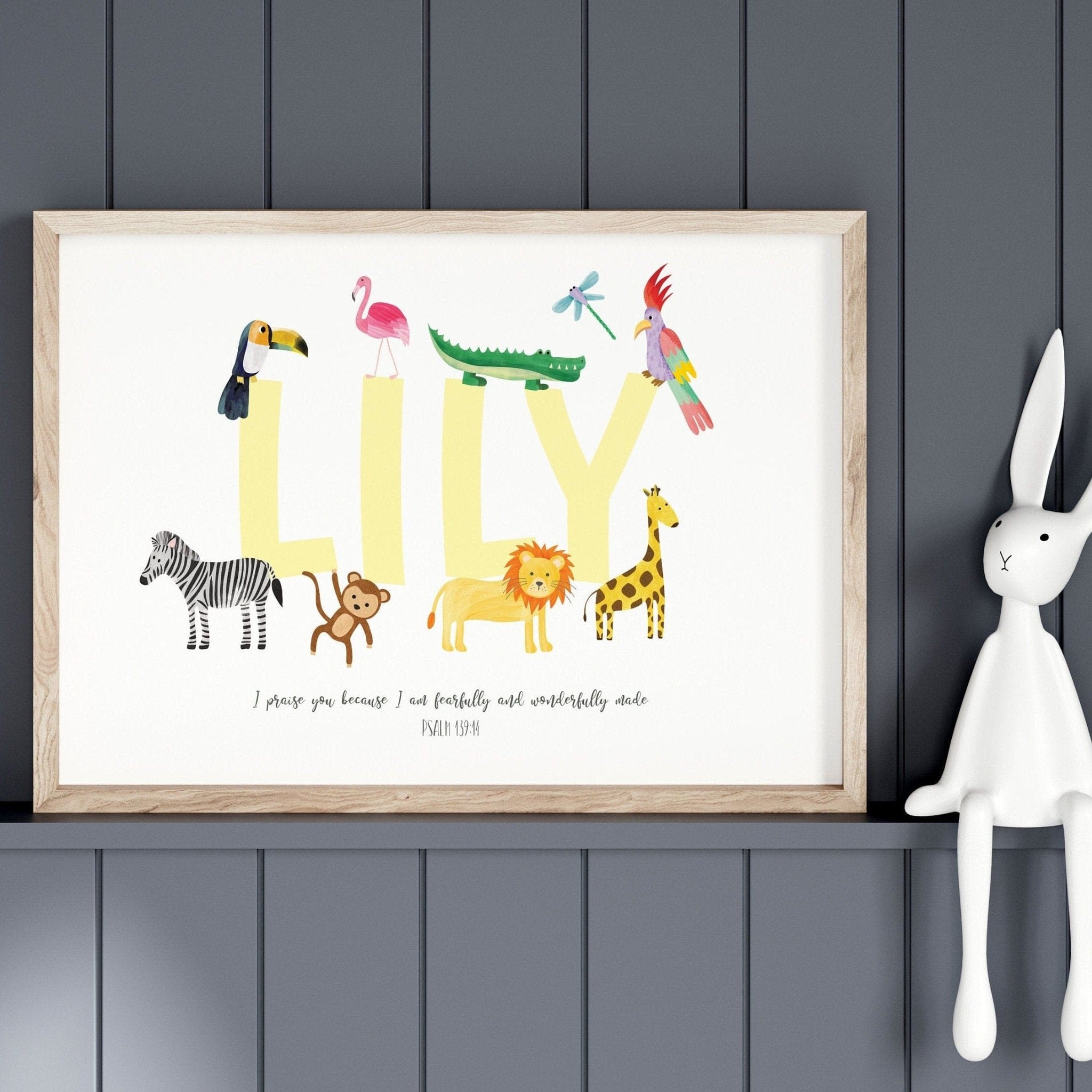 Bible Verse Safari Nursery Print - Dolly and Fred Designs