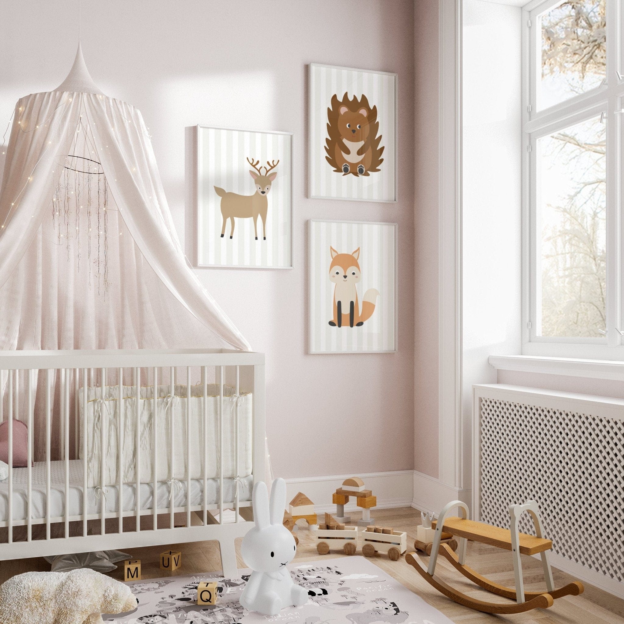 Boho Woodland Animal Nursery Prints - Dolly and Fred Designs