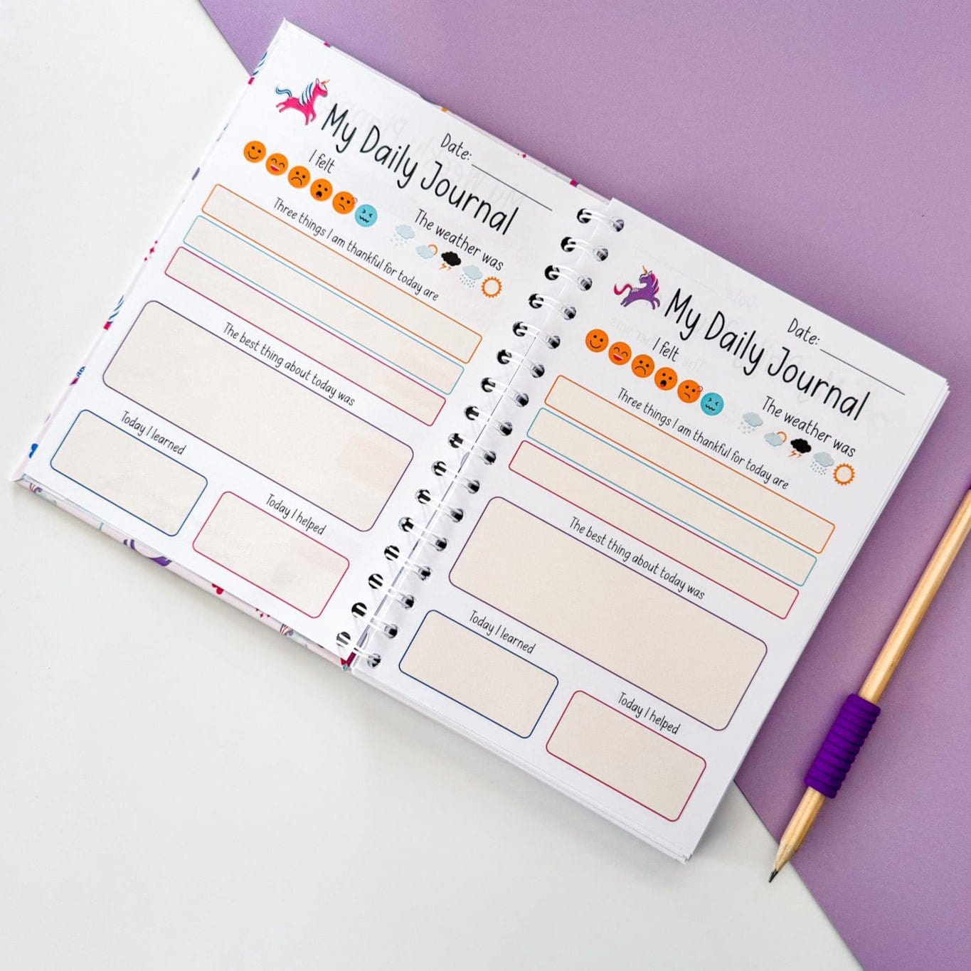 Children’s Unicorn Daily Journal - Dolly and Fred Designs