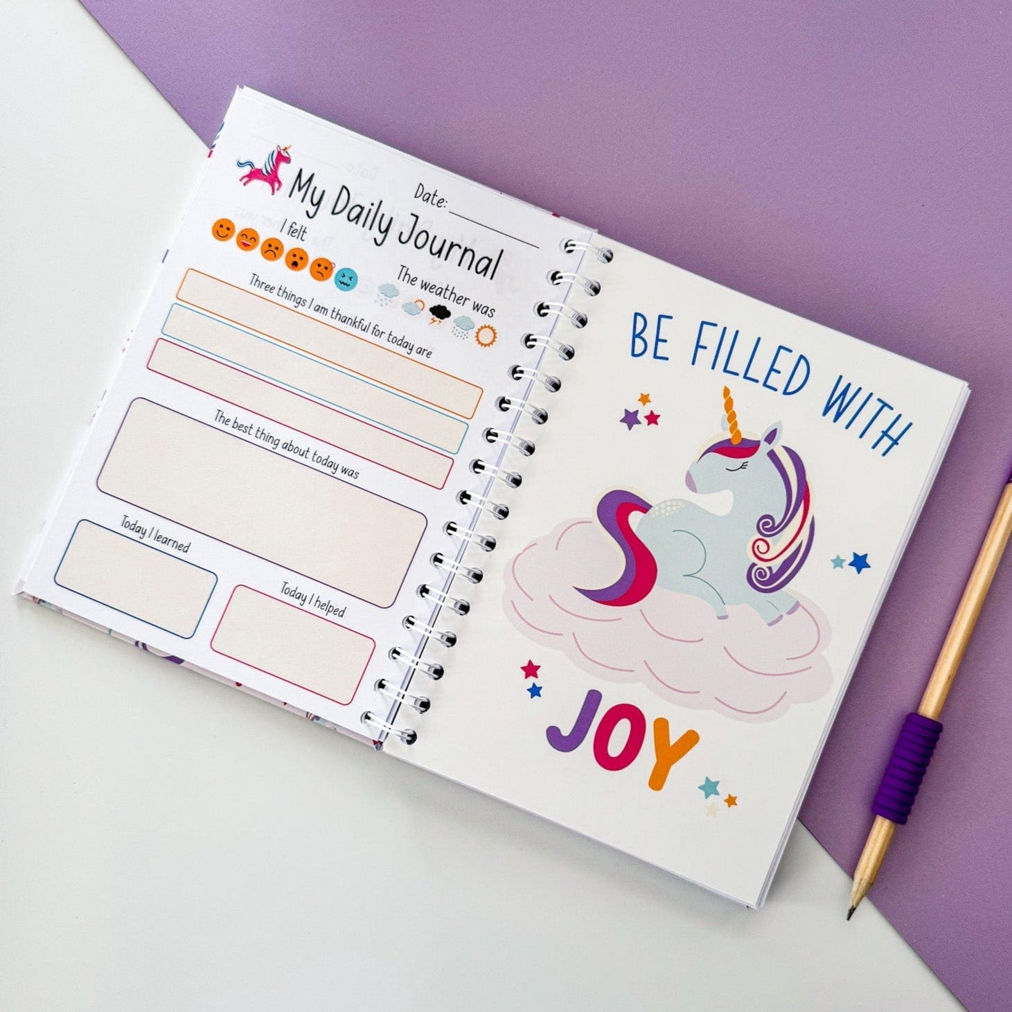 Children’s Unicorn Daily Journal - Dolly and Fred Designs
