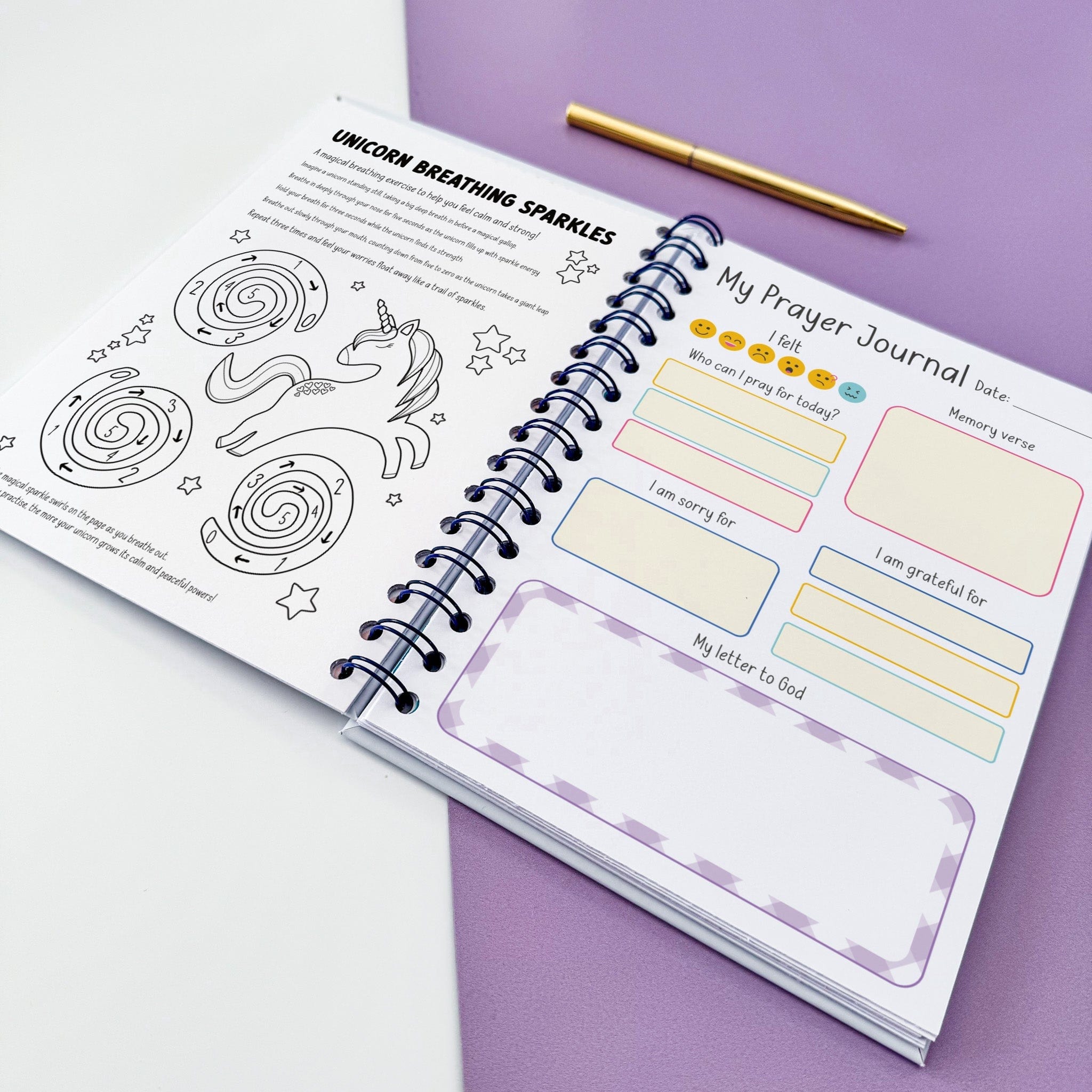 Children’s Unicorn Prayer Journal - Dolly and Fred Designs