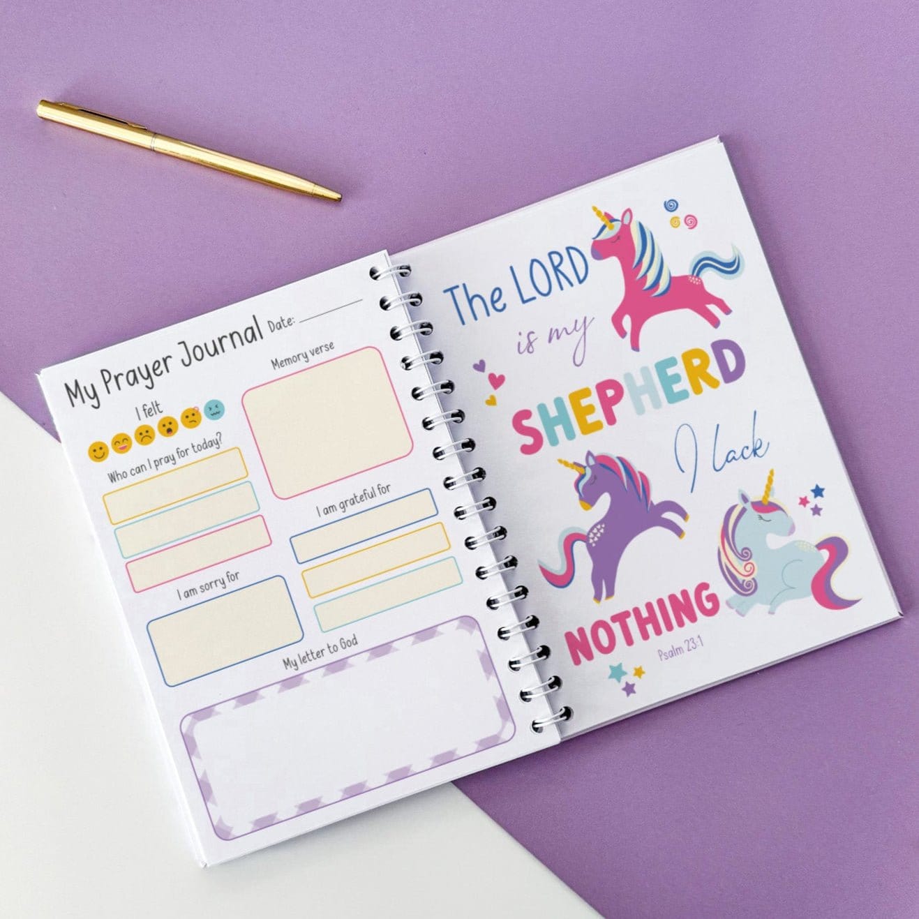 Children’s Unicorn Prayer Journal - Dolly and Fred Designs