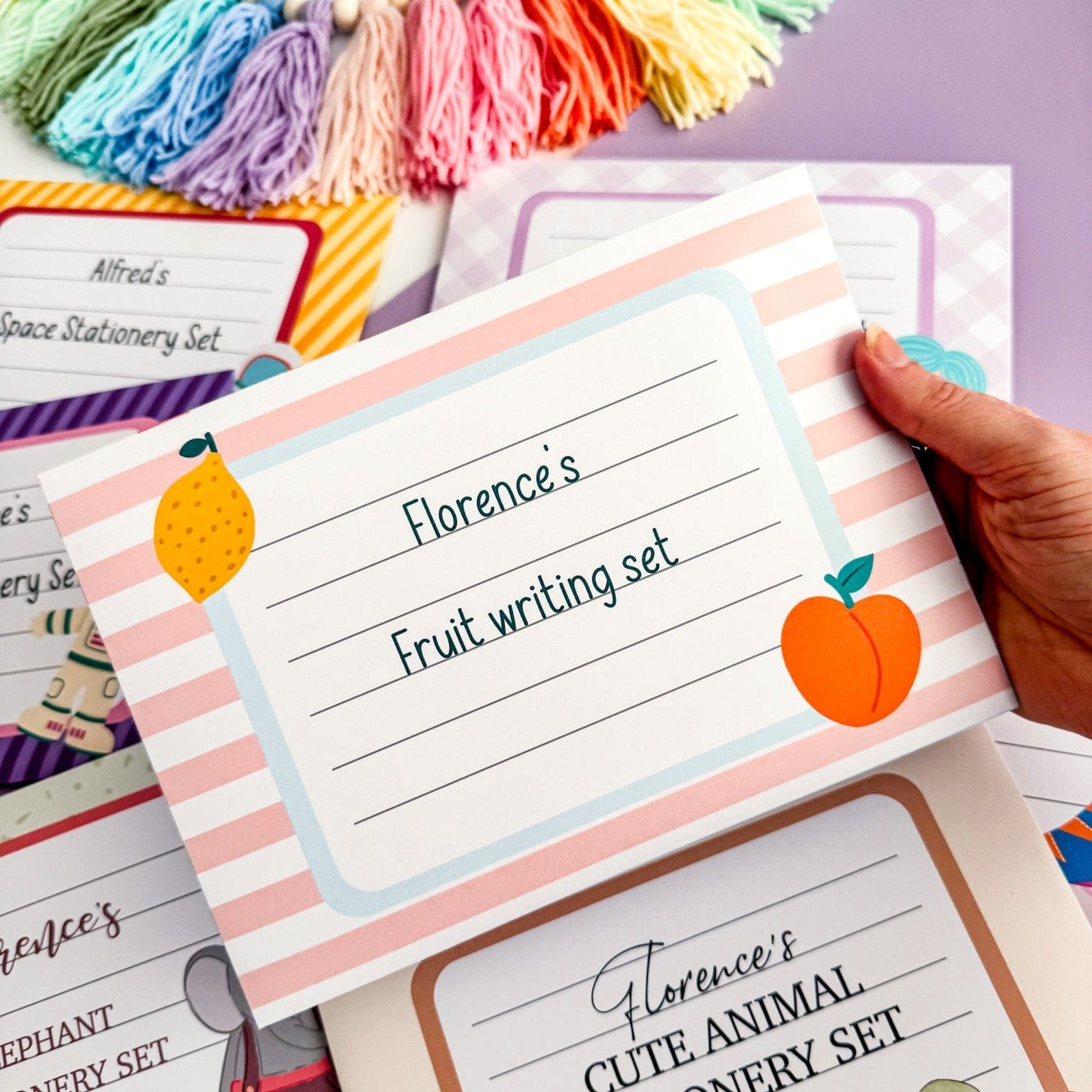 Fun Fruit Writing Set for Kids - Dolly and Fred Designs