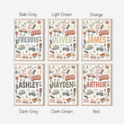Gender Neutral Transport Nursery Name Print Set, Personalised new baby gift, Little boys playroom art