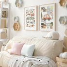 Gender Neutral Transport Nursery Name Print Set, Personalised new baby gift, Little boys playroom art