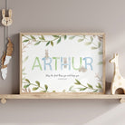 Landscape bunny nursery name print - Dolly and Fred Designs