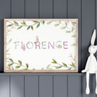 Landscape bunny nursery name print - Dolly and Fred Designs