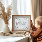 Landscape bunny nursery name print - Dolly and Fred Designs