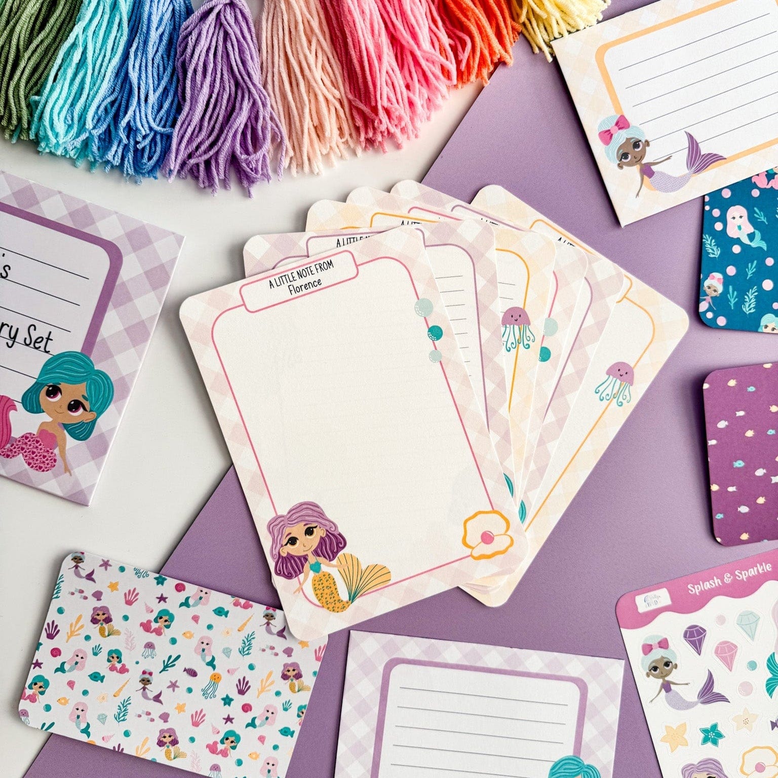 Mermaid Writing Set for Kids | Eco - Friendly Stationery - Dolly and Fred Designs