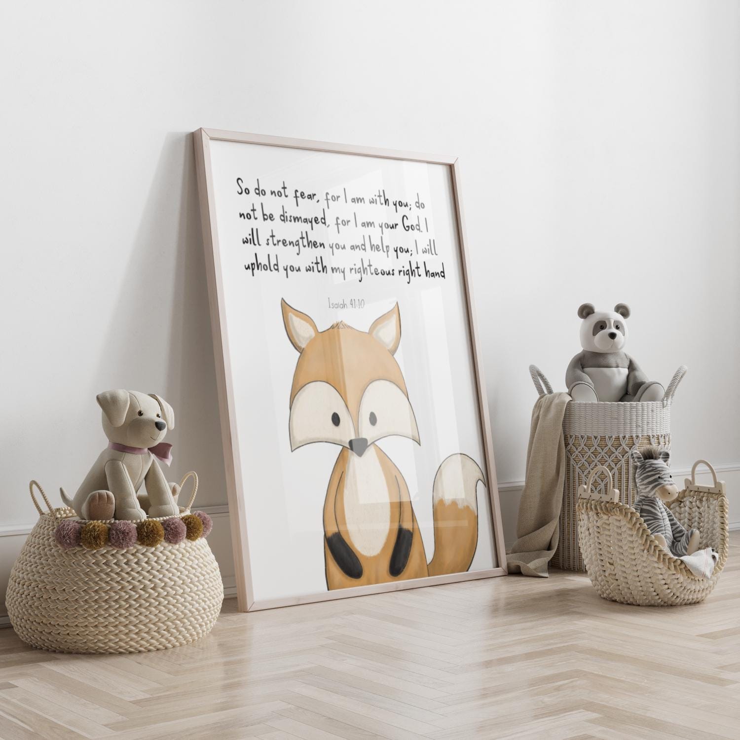 Woodland Nursery Wall Art Set of 3 | Christian Nursery Gift | Bible Verse Woodland Prints | Faith Decor for Baby or Child