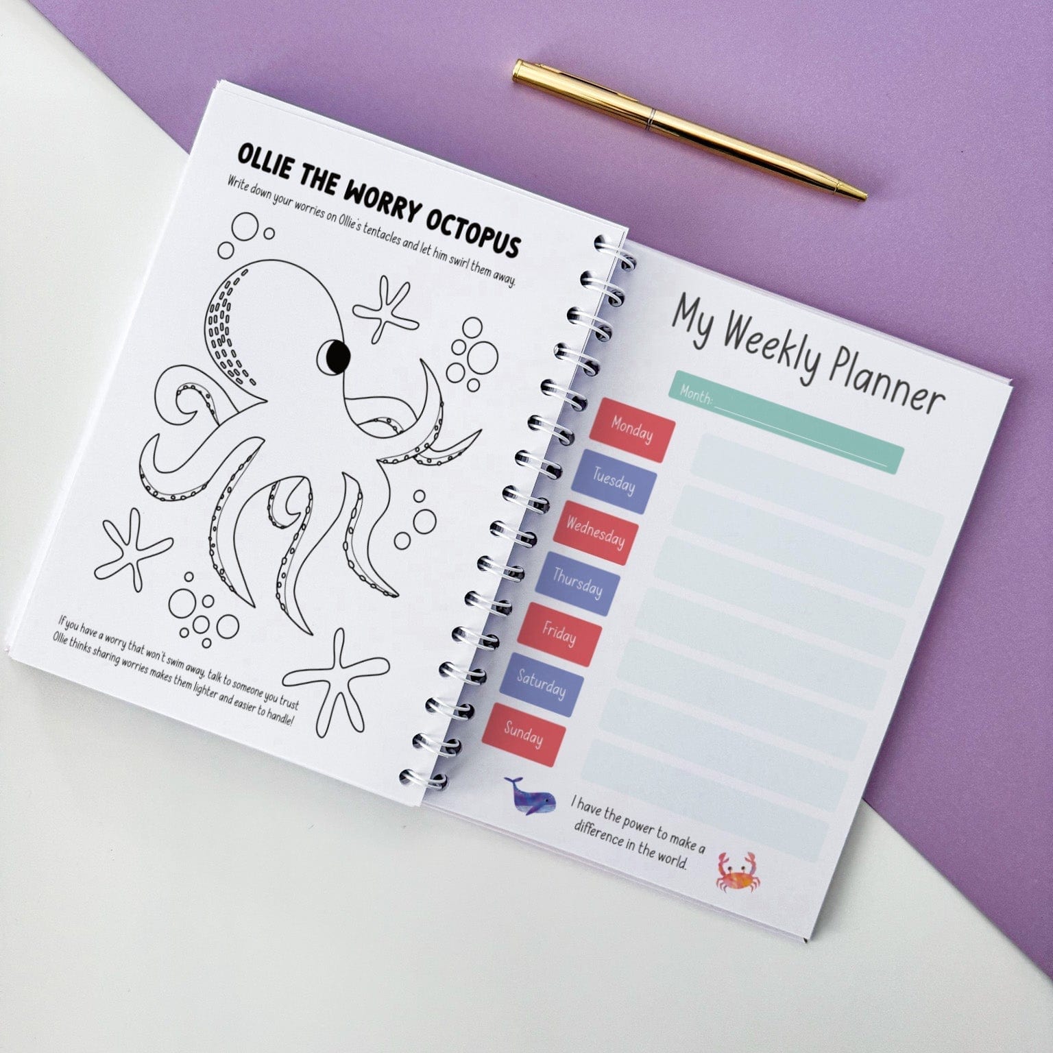 Ocean Daily Journal for Children - Dolly and Fred Designs