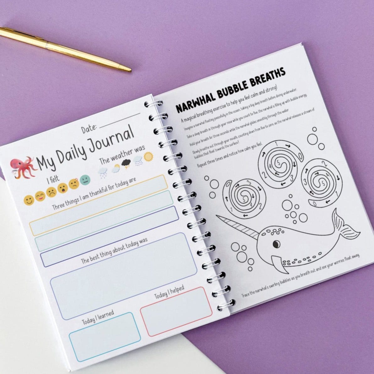 Ocean Daily Journal for Children - Dolly and Fred Designs