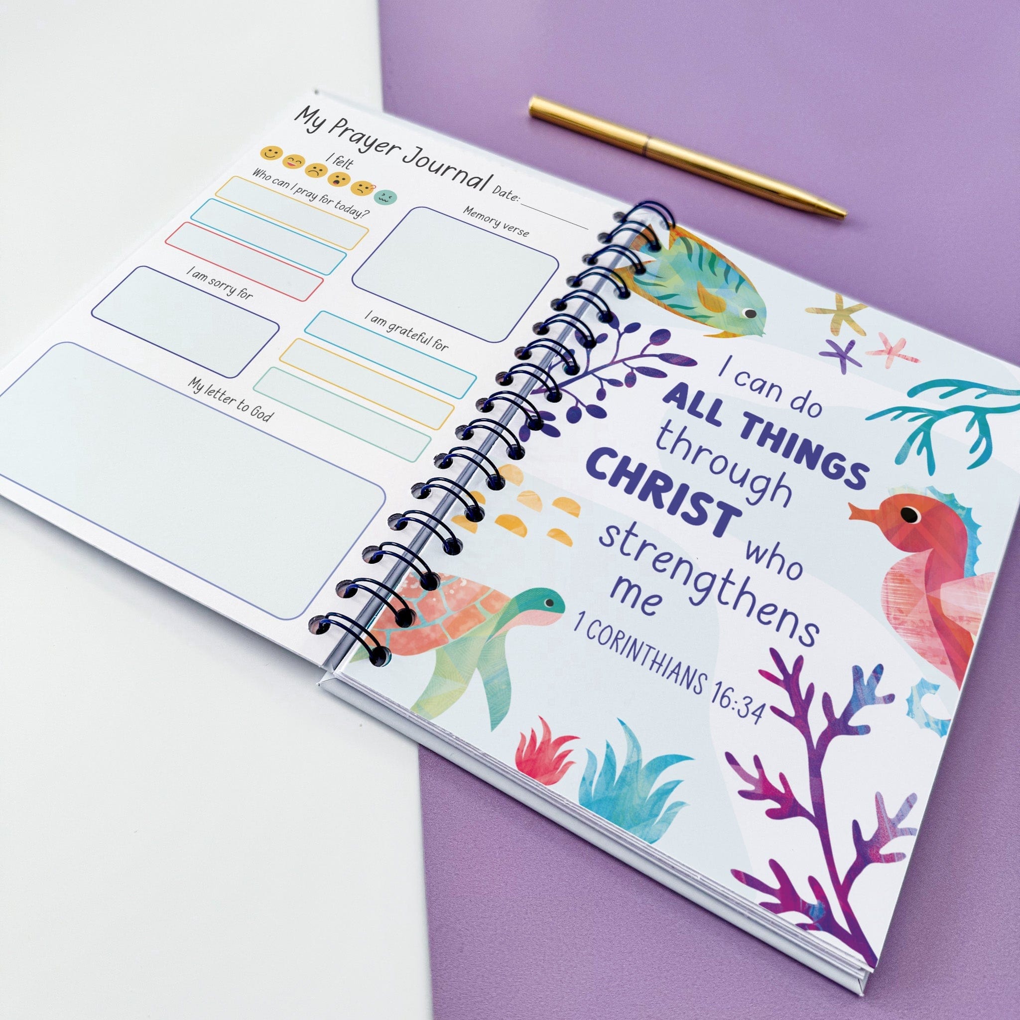 Ocean Prayer Journal for Children - Dolly and Fred Designs