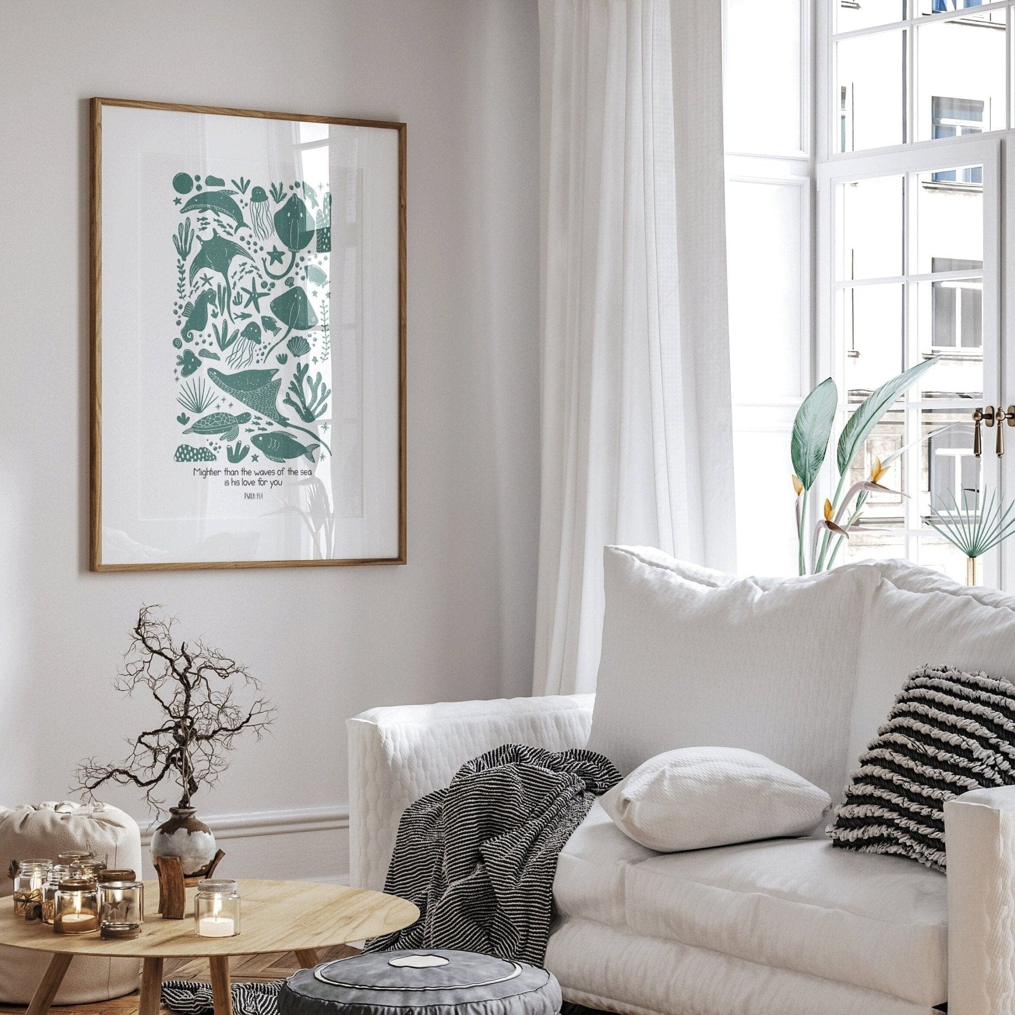 Ocean themed bible verse nursery print - Dolly and Fred Designs