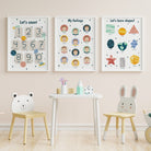Pastel Educational Space Prints Set of 6 - Dolly and Fred Designs
