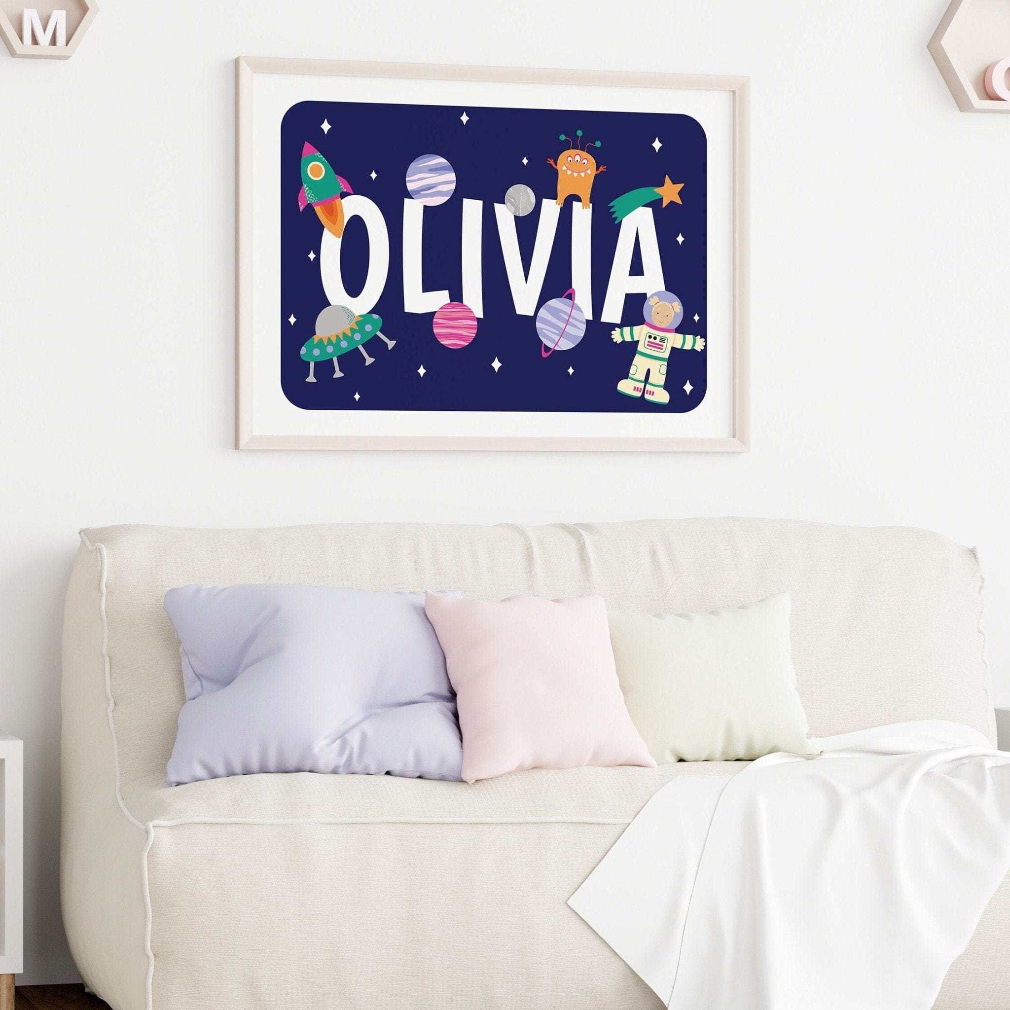 Personalised Astronaut Name Print - Dolly and Fred Designs