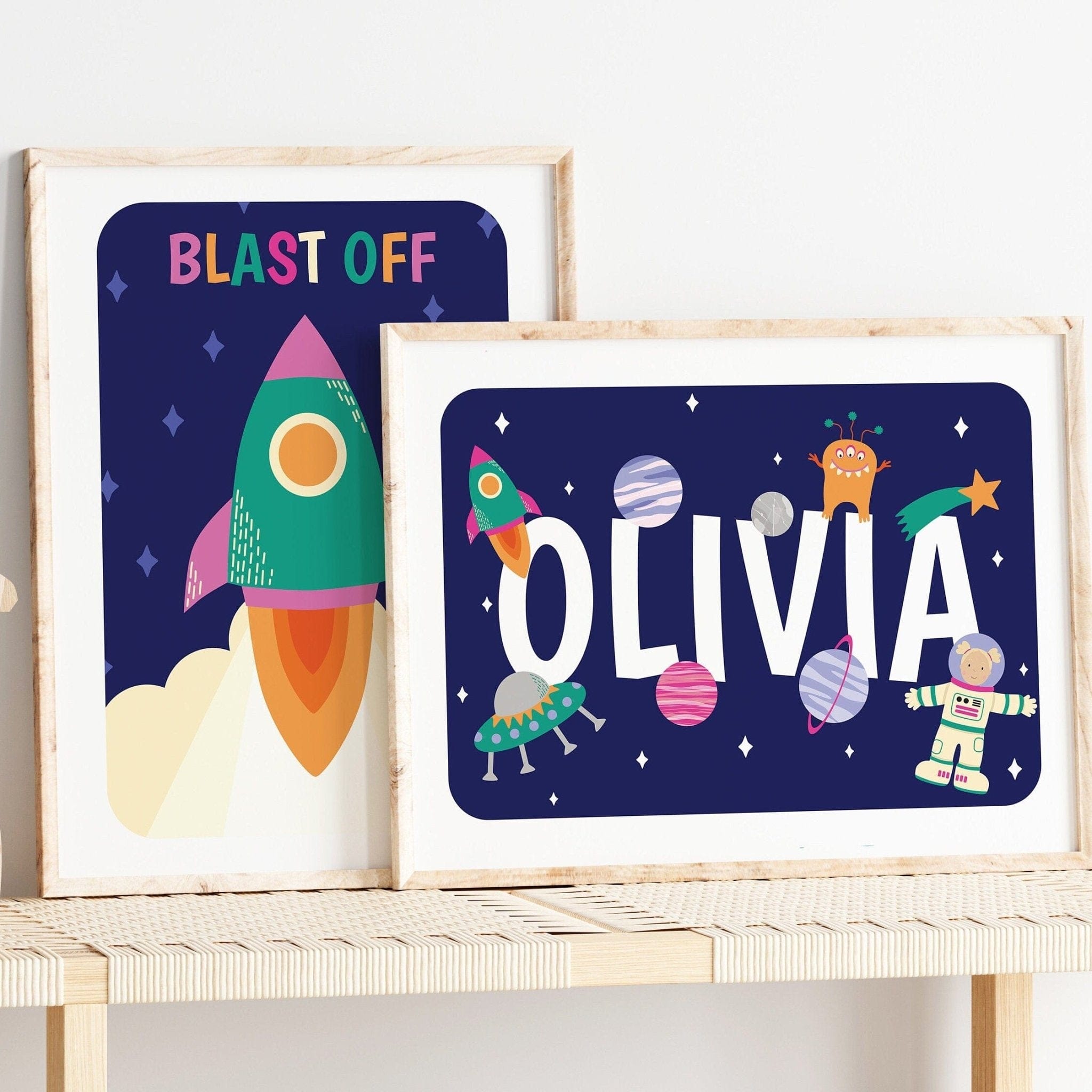 Personalised Astronaut Name Print - Dolly and Fred Designs