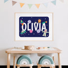 Personalised Astronaut Name Print - Dolly and Fred Designs
