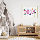 Personalised Astronaut Name Print in Pink - Dolly and Fred Designs