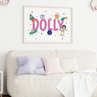 Personalised Astronaut Name Print in Pink - Dolly and Fred Designs