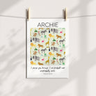 Personalised Bible Verse Safari Animal Print - Dolly and Fred Designs