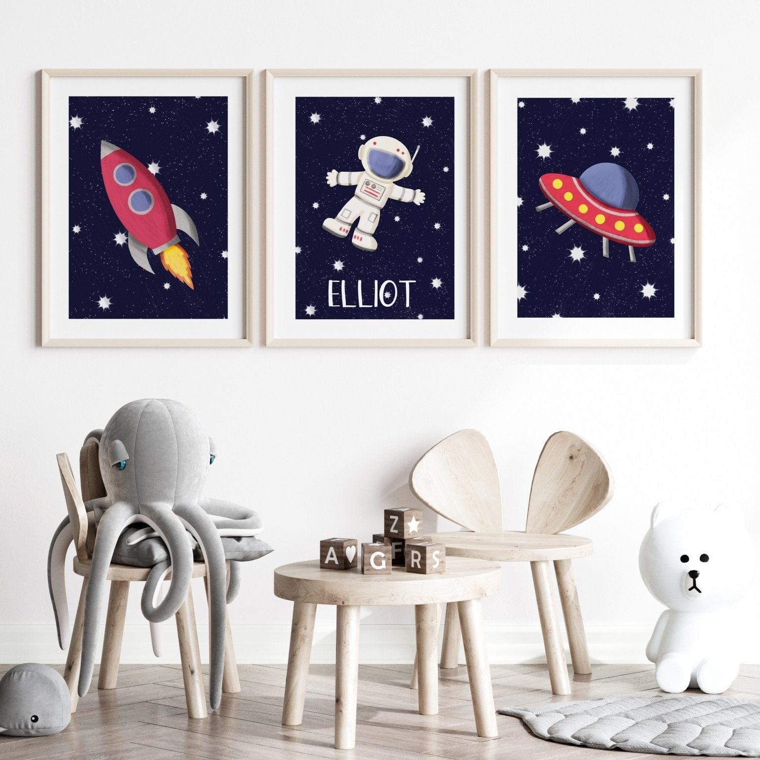 Personalised Outer Space Print Set - Dolly and Fred Designs