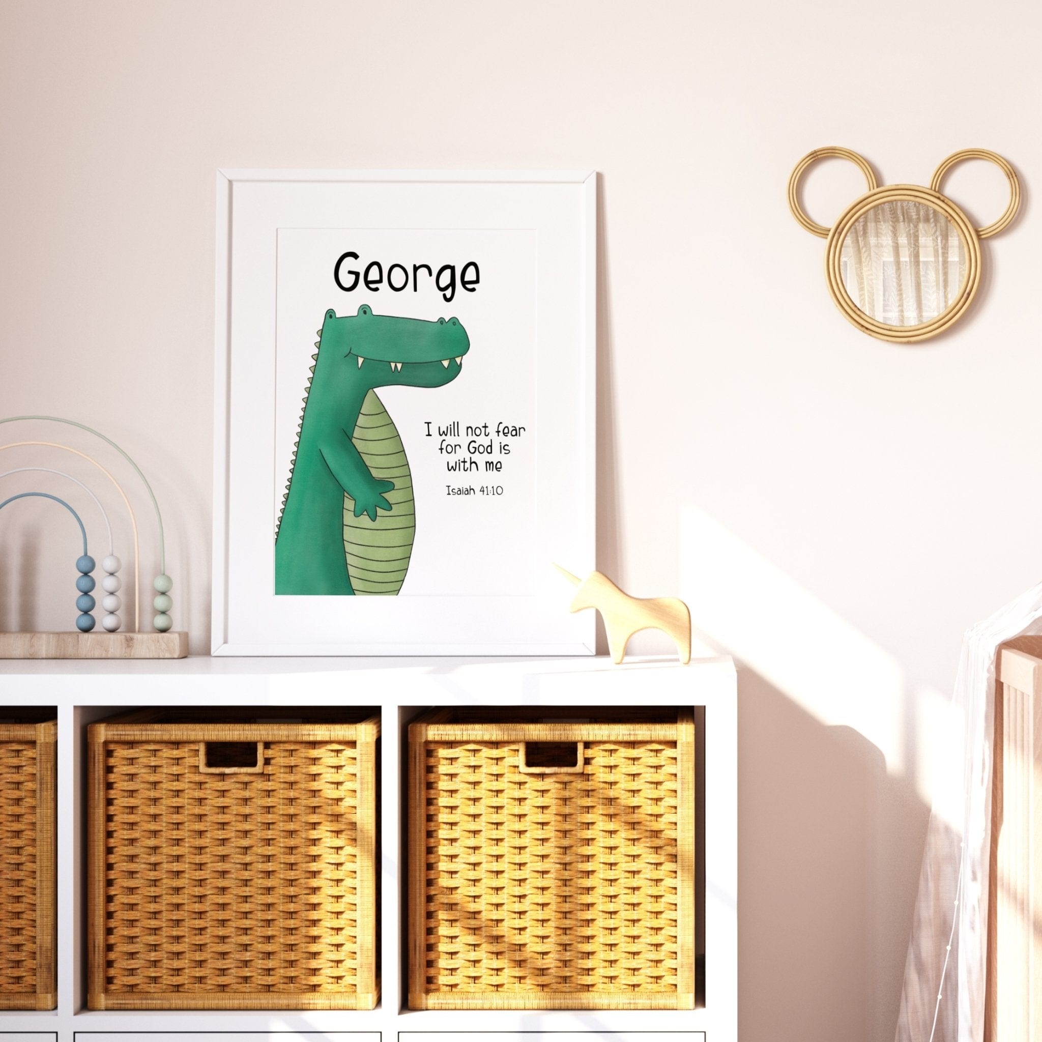 Personalised Safari Bible Verse Prints, Set of 3 - Dolly and Fred Designs