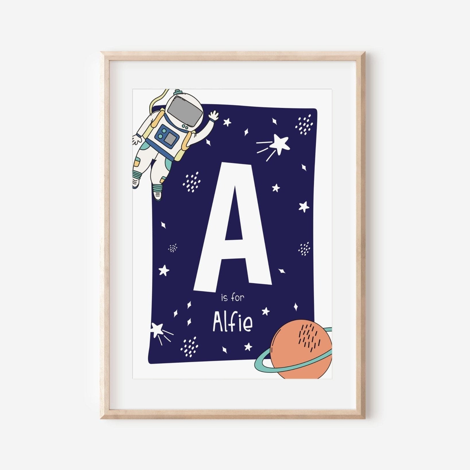 Personalised Space Print Set - Dolly and Fred Designs