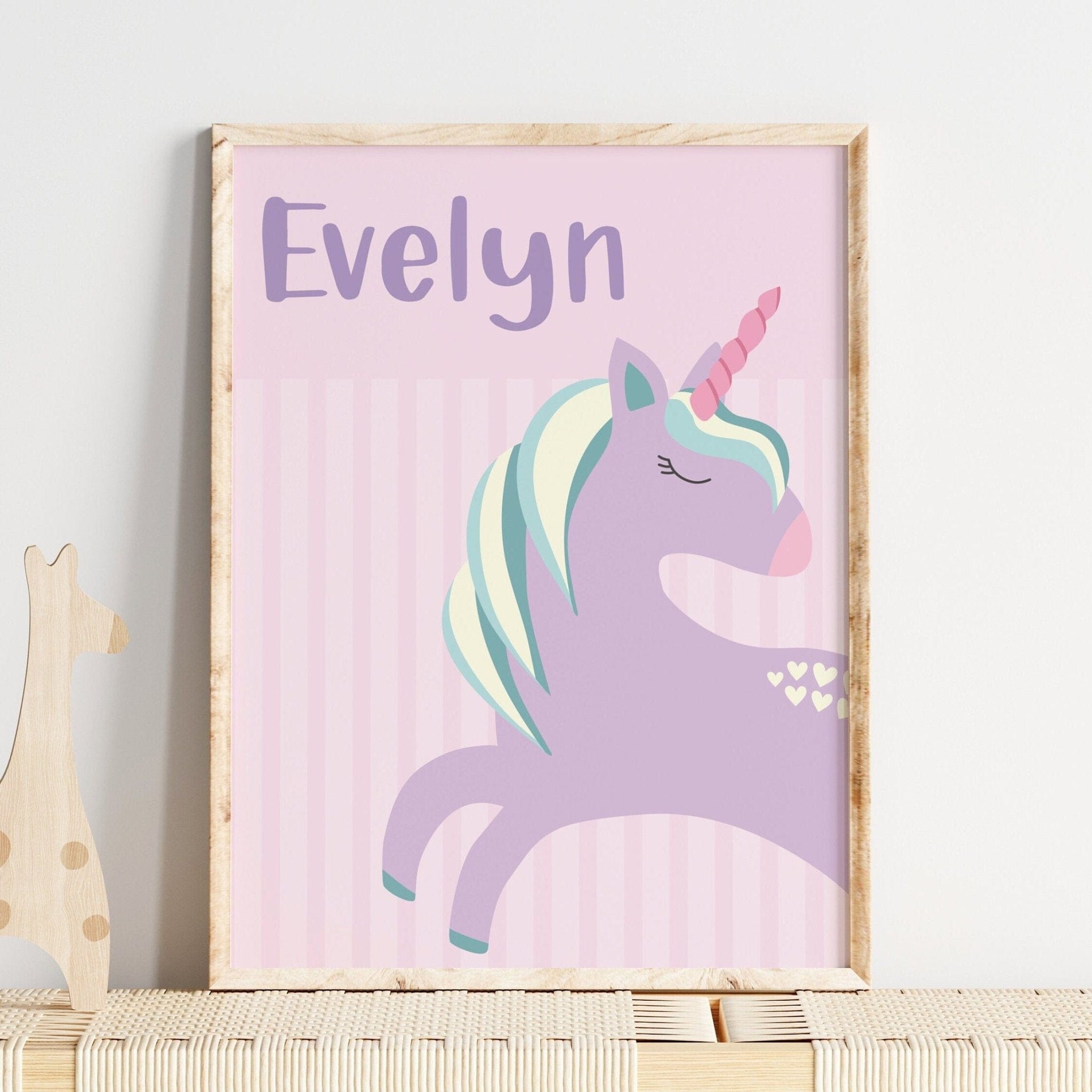 Personalised Unicorn Print - Dolly and Fred Designs