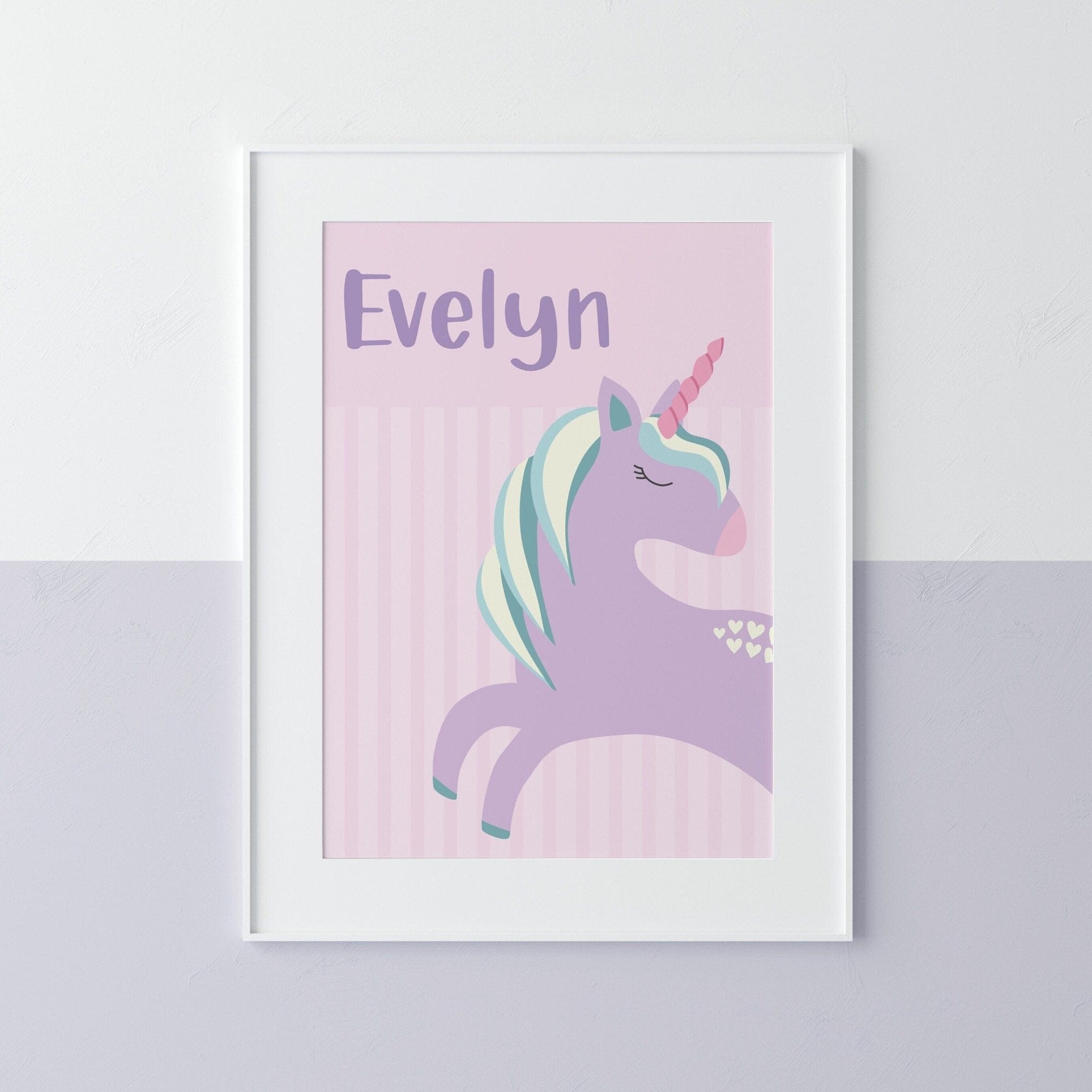 Personalised Unicorn Print - Dolly and Fred Designs