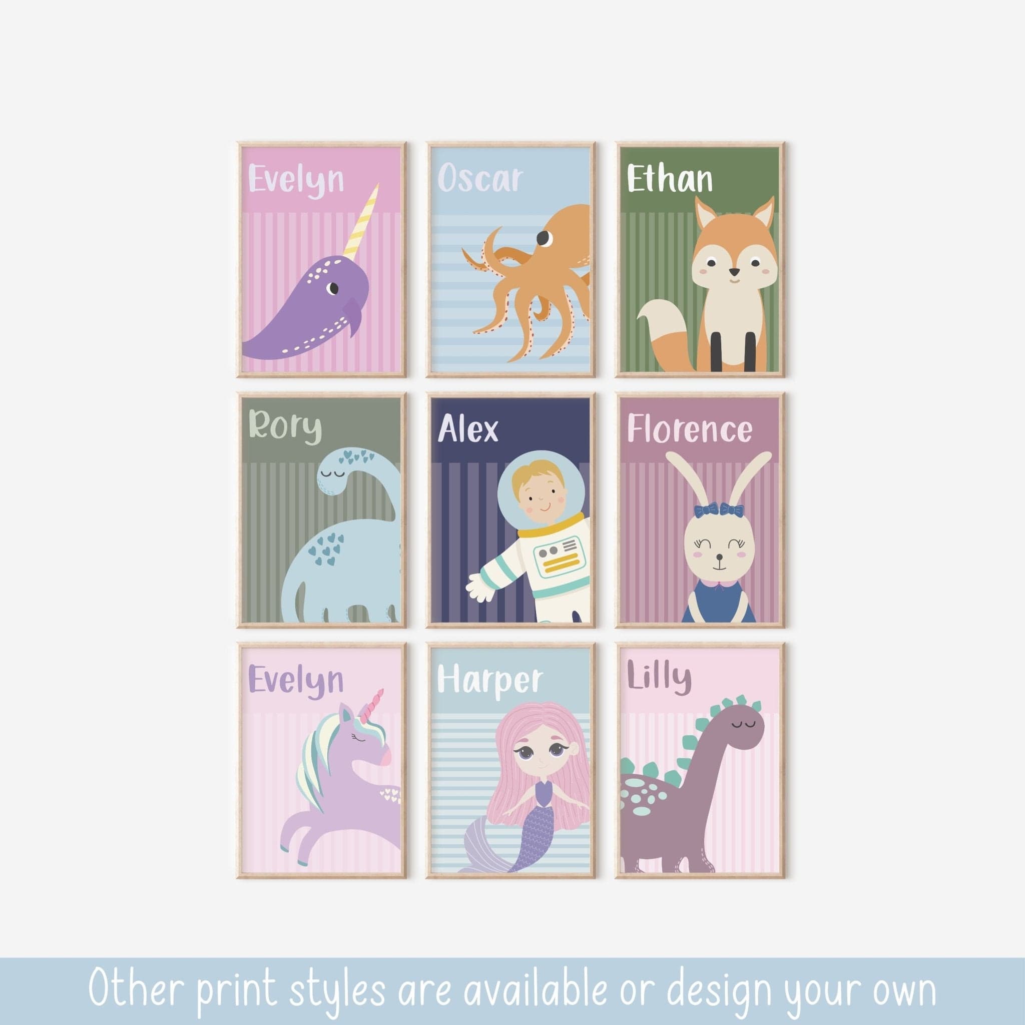 Personalised Unicorn Print - Dolly and Fred Designs