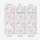 Personalised Unicorn Print Set - Dolly and Fred Designs