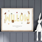 Personalised Woodland Nursery Print - Dolly and Fred Designs