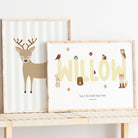 Personalised Woodland Nursery Print - Dolly and Fred Designs