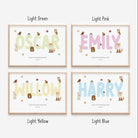 Personalised Woodland Nursery Print - Dolly and Fred Designs