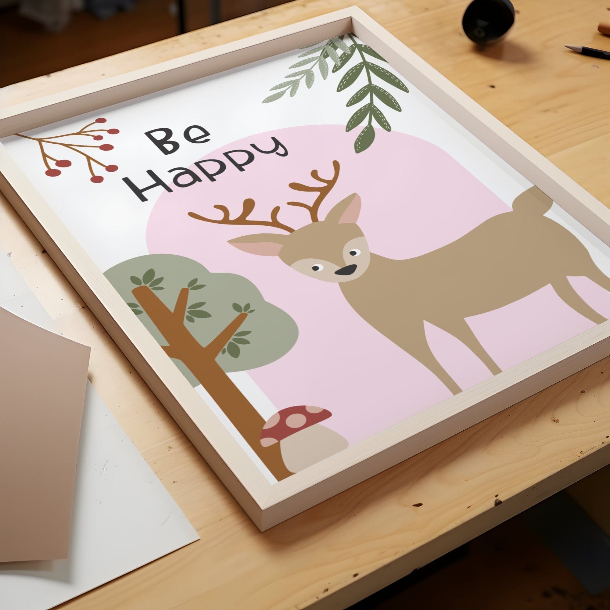 Pink Affirmation Woodland Nursery Print Set - Dolly and Fred Designs