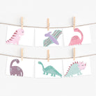 Pink and Purple Dinosaur Postcard Set - Dolly and Fred Designs