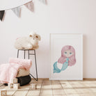 Pink and purple mermaid nursery print set - Dolly and Fred Designs