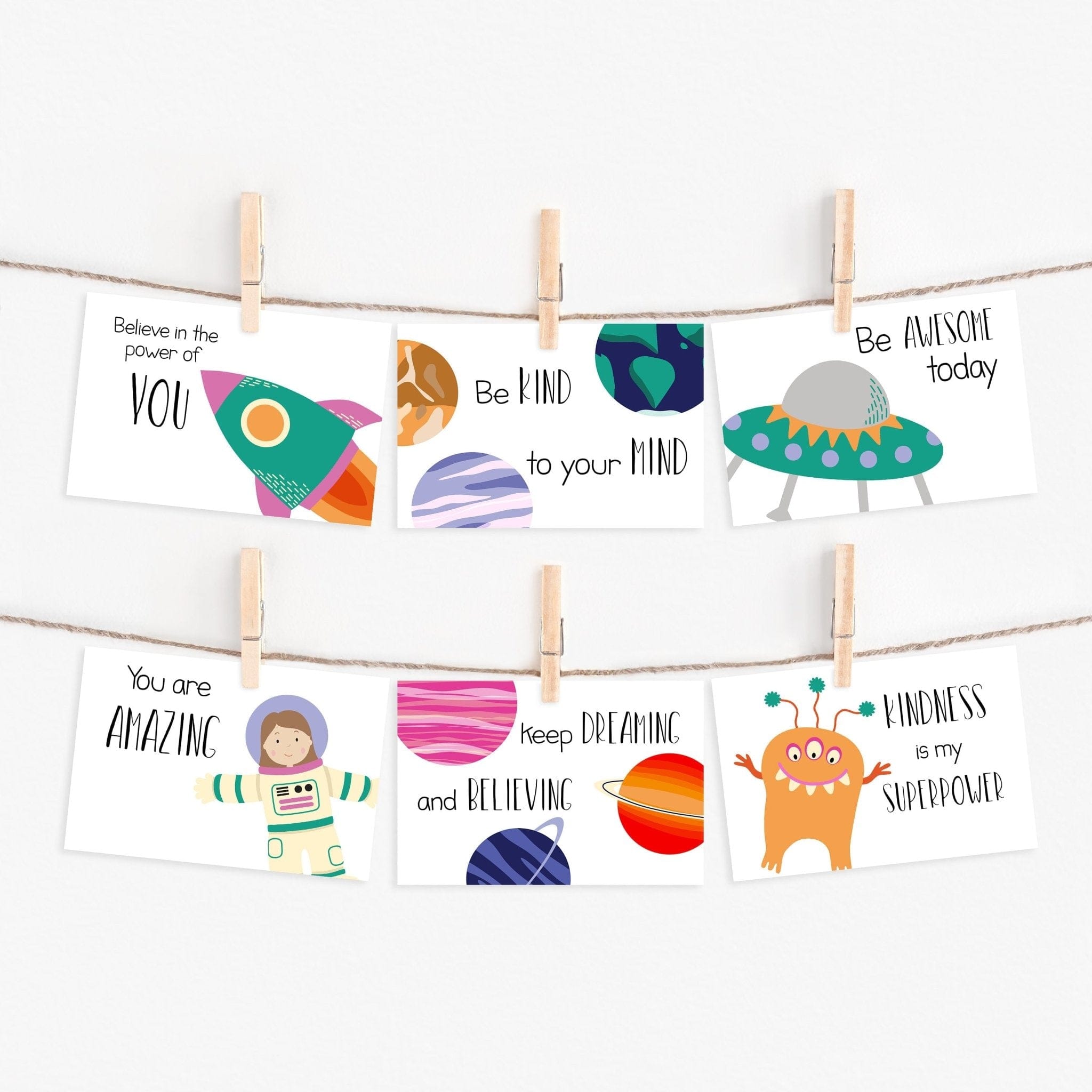 Pink Space Postcards - Dolly and Fred Designs