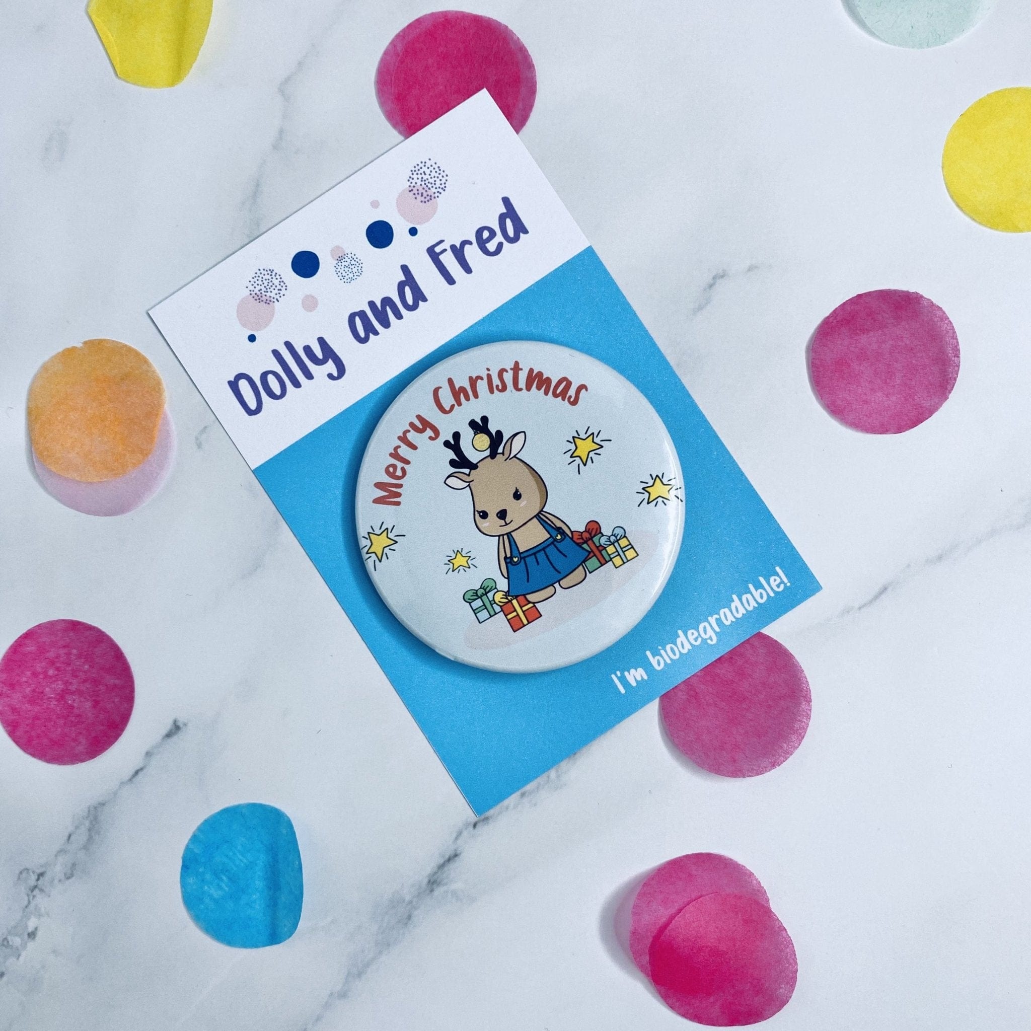 Reindeer Christmas Badge - Dolly and Fred Designs