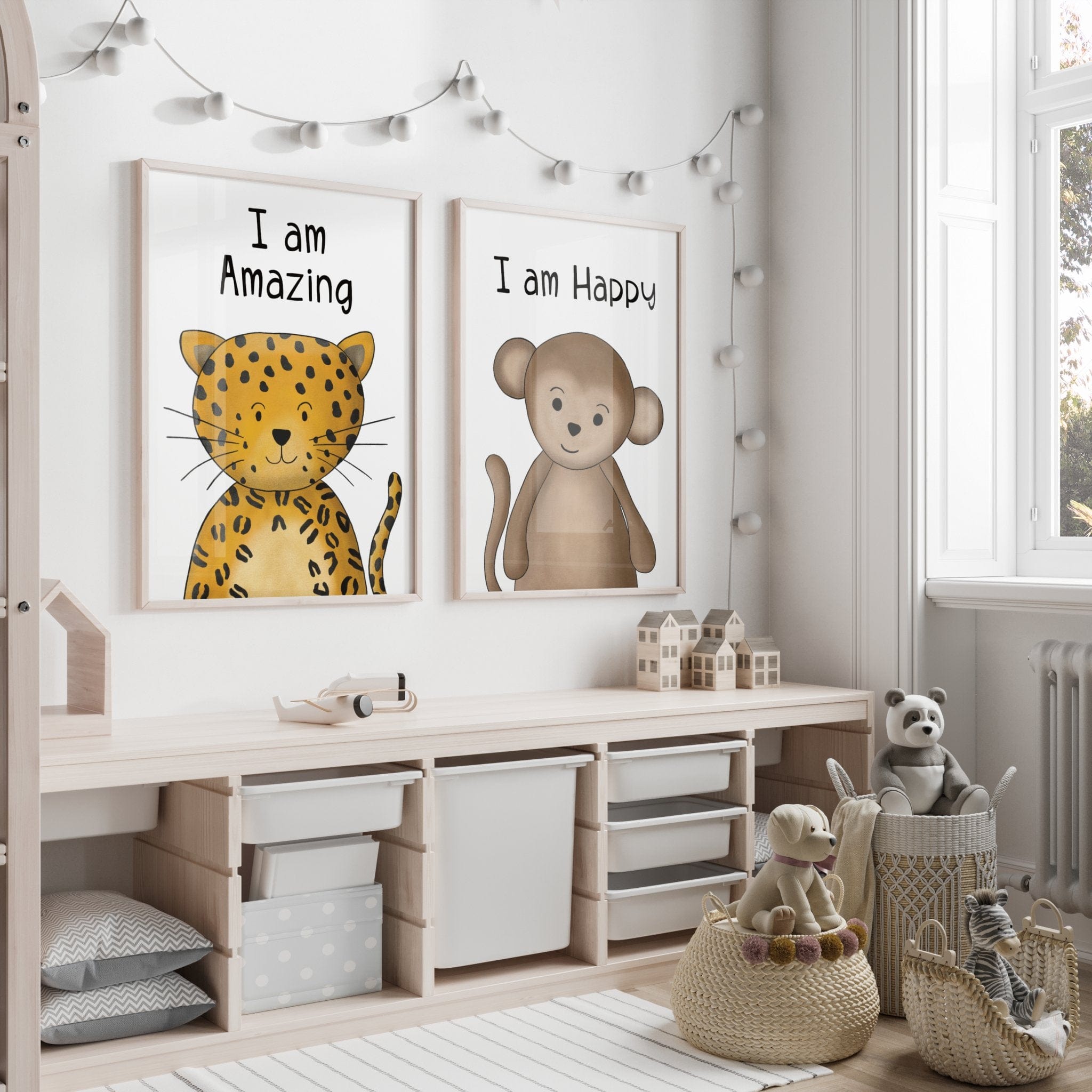 Safari Animal Affirmation Nursery Prints - Dolly and Fred Designs
